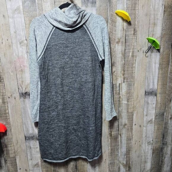 Kuhl Nova Shift Sweater Dress Women Grey  Knit Long Sleeve Pullover Funnel Neck - Picture 3 of 5